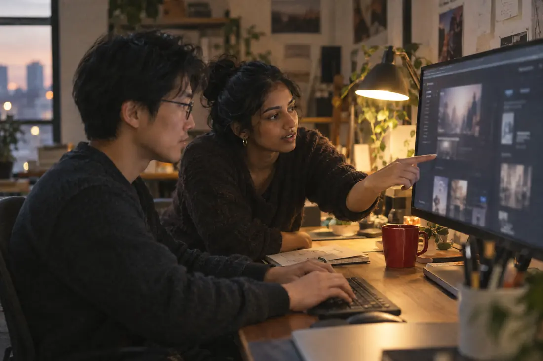 Designer and developer building a digital solution together